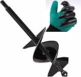NCTNCX Pflanzbohrer, Erdbohrer für bohrmaschine, 8 x 30 cm Gartenbohrer erdbohrer, Pflanzbohrer für Akkuschrauber, für Grabungswerkzeug zum Pflanzen und Bohren (1)