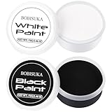 BOBISUKA Körperfarben Schwarz (70g) und Weiß (70g) - Kinderschminke Set - Bodypainting Farben Für Theaterschminke, Halloween, Karnevalsschminke, Party Make up, Ungiftig Wasserfest Langanhaltend