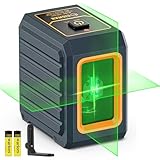 Kreuzlinienlaser, CIGMAN Grüner Kreuzlaser Selbstnivellierend Linienlaser, 30m Arbeitsreichweite, 360° Umschaltbar Vertikale/Horizontale Laser IP54 Wasserschutz inkl. 2*AA Batterien, CM-G01
