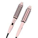 Bopcal Thermal Brush 3 in 1 - Thermobürste Rundbürste mit Digital Display, Ionische Lockenbürste Reduziert Frizz, Thermo Bürste für Glattes, Voluminöses & Lockiges Haar, Dual-Spannung, Rosa