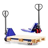 Pallit Hubwagen 2500 kg Palettenwagen 1150 mm Gabellänge Five Blau Robuster Gabelhubwagen mit PU Polyurethan Rollen Handhubwagen aus Stahl, langlebig Palettenhubwagen