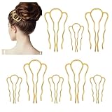 Haarkämme Steckkamm Metall 10 Stück 2 Größen Haar Steckkamm, 4 Zähne Haarschmuck Kamm Gold Einsteckkamm Seitenkamm für Frauen Mädchen