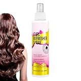 laxreheye Erfrischendes Spray für Locken – 180 ml Conditioner-Produkt, stärkendes Haarspray, für Mädchen, Frauen und Mütter, Routine am Morgen, besondere Ereignisse, Abend, Hochzeit, Party
