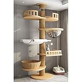 Kratzbaum für große Katzen, mehrstöckige Möbel vom Boden bis zur Decke mit Hängematte und Kratzstämmen, Indoor-Wohnanlage für große Katzen und Kätzchen
