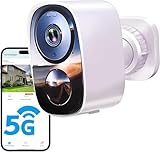 2K/3MP Überwachungskamera Aussen Akku, Kostenloser Cloud-Speicher, 5GHz/2,4GHz WLAN Kabellose Überwachungskamera außen mit 2-Wege Audio, Bewegungserkennung, Farbige Nachtsicht, IP66 Wasserdicht