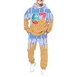 OUMSHBI Trainingsanzug Kinder Jogginganzug Eiscreme 67 Meme 2 Teiliges Outfit Mädchen Junge Hoodie Und Jogginghose Set Zweiteiliger Sportanzug Baggy Herbst Winter Tracksuit Bekleidungssets Kinder