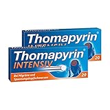 Thomapyrin INTENSIV bei Migräne & intensiveren Kopfschmerzen | 2x20 Stk Vorteilspack|Hochdosierte 3-fach Kombination aus ASS, Paracetamol und Coffein | Wirkt 20 min schneller als Ibuprofen 400 mg