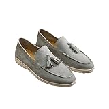 ILESTDG Leandro | Handgefertigte Wildleder-Loafer für Herren - Sommerliche Eleganz,Wildleder Schuhe Herren Flache Schuhe Freizeitschuhe Herren Loafer (Aprikosenfarbe,48)