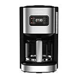 Krups KM480D Excellence Edelstahl Programmierbare Filterkaffeemaschine | 24-Stunden-Timer | Brühstärkeauswahl Wasserkopf | Pre-Infusion Modus | Anti-Tropf-System | 1,25 L Kapazität | 15 Tassen