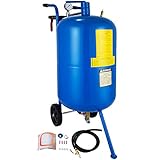 VEVOR Sandstrahler, 75 L Mobile Sandstrahlmaschine, 60-125 PSI Sandstrahlgeräte mit Zubehör, 2,4 mm, 2,7 mm, 3,2 mm, 3,6 mm Keramikdüsen Sandstrahlerrohr, 3 m Schlauchlänge Siphon-Schleifeinheiten