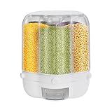 FROPIJ Müslispender & 6-fach Getreidespender - Reisspender aus Kunststoff, Luftdicht - Transparentes Cerealienspender, Aufbewahrungsbehälter für Müsli, Reis & Hülsenfrüchte (12,5KG)