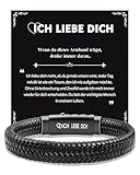 CheersLife Ich Liebe Dich Geschenke für Männer - Armband Valentinstag Jahrestag Geschenk für Ihn, Weihnachten Hochzeitstag Geburtstag Liebes Geschenk für Ihn Freund Mann Männer Lederarmband Partner