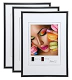 IDEAL TREND New Lifestyle Set Bilderrahmen Wanddeko Collage Poster Rahmen 2er 3er 5er Pack: Farbe: 3er Pack Schwarz | Format: 40x60