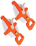 QWORK® 2 Stück Bandmaß Fiberglas, Rollmassband, 100M /330 FT, Doppelseitig