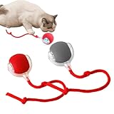Elektrisches Katzenspielzeug Ball,Automatisches Katzenspielzeug,Katzenball Elektrisch mit Schnur,Interactive Cat Toy Ball,Interaktives Katzenspielzeug Ball,Katzenspielzeug Selbstbeschäftigung Ball