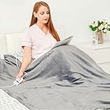 Mia&Coco Heizdecke mit Abschaltautomatik, 10 Heizstufen Up-to-9 Stunden Auto-Off-Timer Überhitzungsschutz, Elektrische Wärmedecke Bett Wärme Decke ETL-Zertifiziert für Home & Office Flanell Waschbar