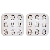 Darmlly Tierische Kuchen Form, 9 KavitäTen Antihaft Kohlenstoff Stahl Niedlicher Kuchen Bagel Backen Muffin Form zum Backen (Champagne Rgold, 2 StüCk)