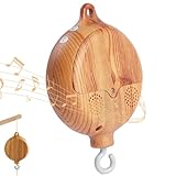 YANGUN Baby Mobile Spieluhr, Mobile Babybett, Mobile Baby mit musik, Music Box 35 Melodie Bettglocke Anhänger Babybett Deko, Holzoptik basteln kinderbett musical mobiles, Batteriebetriebene