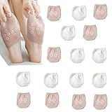 8 Paare Zehlinge Damen Füßlinge,Ballerina Socken,Zehensocken Damen,Unsichtbare Halbsocke,Mit Rutschfesten Silikon-Noppen,Atmungsaktive Halbstrümpfe,Halbsocken,Geeignet Für Ballerinas Und Hohe Absätze