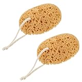 2 Stück Duschschwamm, Große Badeschwamm Weicher Luffa Schwamm mit Kordel Dichtem Schaum Wabenschwamm Peeling Körperschwamm für Damen und Herren, Empfindliche, Trockene Haut, Tiefenreinigung