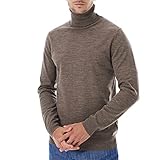 Herren Strickpullover Rollkragenpullover Wolle Merino Nachhaltig Essential Basic Umweltfreundlich Strickwaren Pullover - Braun - Groß