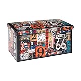 Bonlife Sitzhocker mit Stauraum Faltbarer Sitzbank Retro Aufbewahrungsbox Organizer Box Faltbar Sitzbank Kinder Farbig 76 x 38 x 38 cm