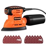 DOVAMAN DLS03A Deltaschleifer, 130W Schwingschleifer, bis zu 12000 U/min, 12 Stück Schleifpapiere (140x140x80mm), Zwei Staubabsaugoptionen, Schleifmaschine für Holz- und Stahloberflächen