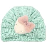 Turban für Kleinkinder, weich, warm, modisch, dickes Garn, Wolle, waschbar, dekorativ, weiche Beanie, Baby-Mütze, Turban, Blau 226, Einheitsgröße