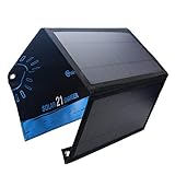 Solarpanel Faltbar Solarmodul 21W mit 2 USB (5V/3.5A), Tragbar Solar Ladegerät Monokristallin, Solarzellen Wasserdicht Solar Charger Compatibel mit Smartphone Tablets für Outdoor-Aktivitäten