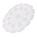 Nishiyuenyi Weiße, Gehäkelte Baumwolle, Spitzendeckchen, Tischsets, Deckchen, Matte, 50 cm, Weiß, 40cm