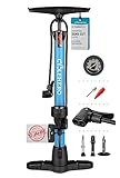 Fahrradpumpe alle Ventile **Test SEHR GUT + 10 Jahre GARANTIE** Leistungsstarke Fahrrad Pumpe Luft – Fahrrad Luftpumpe Französisches Ventil - Luftpumpe Fahrrad Standpumpe mit Manometer Standluftpumpe