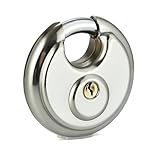 Vorhängeschloss, rund, Edelstahl, 2 Schlüssel, wasserdicht, stoßfest, für den Außenbereich, für Garage, Hangar, Aufbewahrung, Marineblau