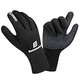 Summshall Neoprenhandschuhe, 3mm Neopren Handschuhe Herren Damen Wärmende Tauchhandschuhe Anti-Rutsch Neoprenanzug Handschuhe für zum Tauchen, Surfen, Kajakfahren, Schnorcheln, Segeln, Bootfahren