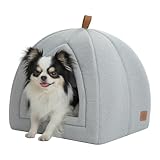 PAWZ Road Katzenhöhle mit waschbaren Kissen, Hundebett kleine Hunde, Kleintierhaus, Katzenschlafplatz-Bettchen, Katzenhaus Indoor, Grau, 40x40x40cm