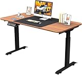 Elektrischer Stehpult, 120 x 60 cm, höhenverstellbarer Schreibtisch mit USB-Ladeanschluss und Memory-Smart-Pannel, Heimbüro-Schreibtisch mit Spleißbrett (mit Geschenk-Schreibtischmatte)
