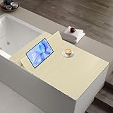 WOQLIBE Badewannenabdeckung, Faltbar Badewanne Brett - Halten Wassertemperatur - wasserdichte Staubdichtes, Badewannenbrett für Hause, Badezimmer SPA, 170×75×0.65cm