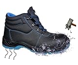 Trento Safety 2768/4T Arbeitsschuhe mit Metallkappe, wasserdicht, Schwarz/Royal Oil, Größe 36/48, Black Royal, 48 EU