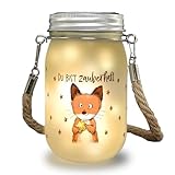 Fuchs Solarlicht mit Spruch Du bist zauberhaft ein niedliches Dekolicht für die Terrasse Einmachglas Motiv Glücksbringer Lampe Sterne Dekolampe Wunsch Zauberhaftes Nostalgisches