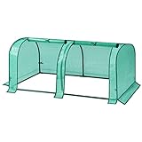 WOLTU Foliengewächshaus Gewächshaus Tomatengewächshaus Winterschutz 130x60x50cm 130 g/m² PE halbtransparente Plane, wasserdicht wetterfest Mehrzwecktreibhaus Pflanzenhaus Grün