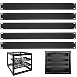 1U Rack-Montage-Blindplatten-Set, 5 Stück Metall-Füllplatten für 48,3 cm Netzwerk-Serverschränke, schwarze Server-Rack-Abdeckungen