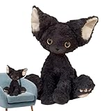 Katze Plüsch - 11,81 Zoll süße schwarze Katzenpuppe, weiches gefülltes Spielzeug, entzückendes Sofa -Ornament | Multifunktionale Plüschkatze für Wohnzimmer Schlafzimmer Wohnheim Haus Dekoration Kinder