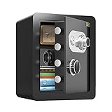 SWENEEN Feuerfester, wasserdichter digitaler Sicherheitsschrank, aus mechanischem Stahl, feuerfest, wasserdicht, Diebstahlschutz, Schrank, Zuhause/Hotel/Büro, schwarz, 45 x 38 x 33 cm