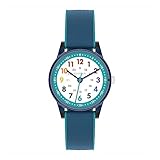 Cander Berlin MNA 0130 K Kinderarmbanduhr Klett Armbanduhr Kinder Mädchen Junge 3 ATM wasserdicht Lernuhr analog blau