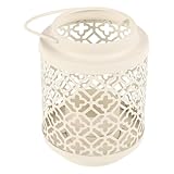 BAZEITFLOW Eisenkunst Kerzenständer Laterne Ausgehöhlt Weiß Tischdekoration für Restaurant und Hochzeiten