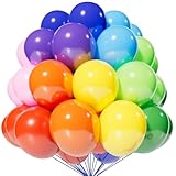 HYKJNBW Luftballons Geburtstag Assorted Farbe 12 Zoll Latex, 110 Stück helle Farbe für Geburtstag Baby Dusche Hochzeit Party Supplies Bogen Girlande