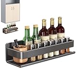 Gewürzregal | Flaschenhalter | Gewürzregale Organizer | Wandmontage Gewürzregal | Kein Bohren Dusche Caddy | Glashalter für Küche, Wand, Speisekammer, Schrank, Tür und Badezimmer