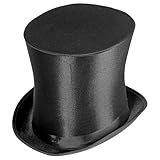 W WIDMANN MILANO Party Fashion 01893 - Glanzzylinder, Schwarz, aus Satin, ca. 20cm, Gentleman, Zirkus, Hut, Kopfschmuck, Accessoire, Karneval, Mottoparty