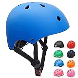 KORIMEFA Kinderhelm Fahrradhelm Kinder Skaterhelm Verstellbar für 3 Jahre Junge CE-Zertifizierung für Fahrrad Skateboard Scooter BMX 3-13 Jahre Alt Junge Mädchen (Blau, S: 48-54 cm)
