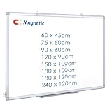 maxtek Magnetisches Whiteboard 90 x 60cm, Magnettafel Pinnwand Magnetisch mit Aluminiumrahmen, Beschreibbares und Löschbares Magnettafeln, Einfach zu Montieren