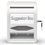 Uniclife Vorschlagsbox mit Einwurfschlitz und Schloss, 21 cm x 12 cm x 29 cm, Briefkasten aus Kunststoff, Kommentarbox, Sammelbox für Abstimmungen im Homeoffice